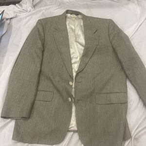 Mens Vintage Blazer Sport Coat 100% Silk Thos. Stuart Houndstooth Preppy